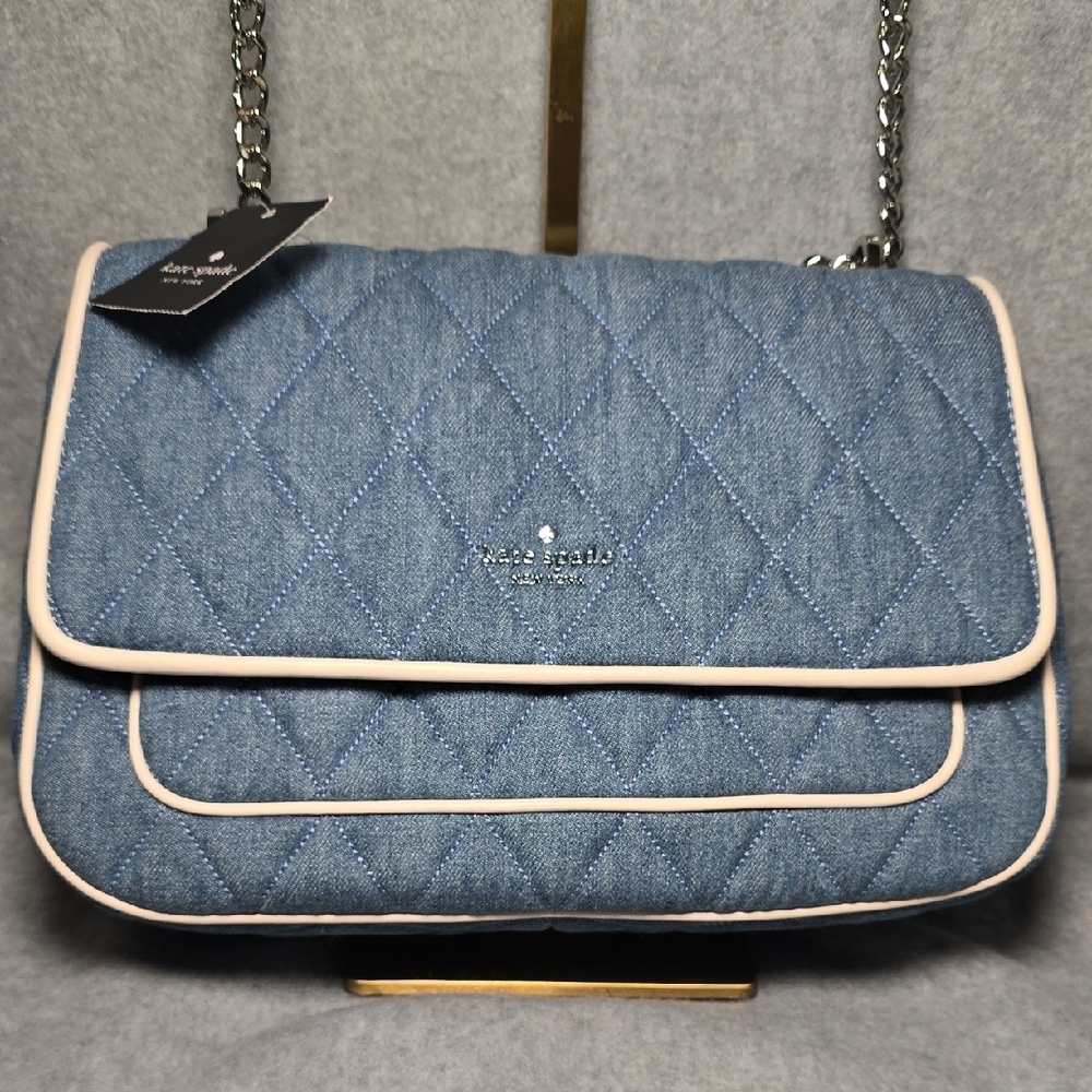 Kate Spade New York Carey Quilted Denim Shoulder/Crossbody Bag NWT